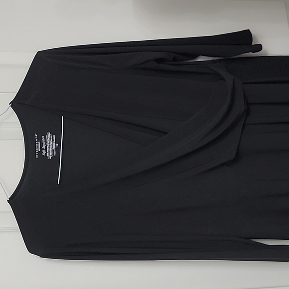 Investments Woman Soft Separates, Size 1X Black Mid-Length Sleeved Dress, EUC - Picture 3 of 10